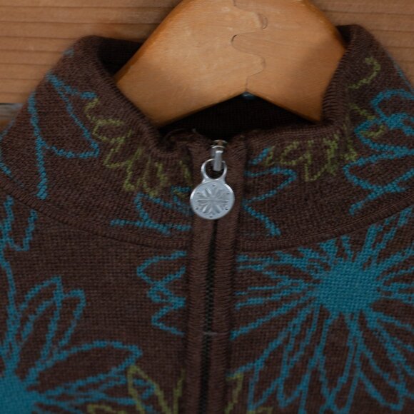 Neve Designs 100% Merino Wool 1/4 Zip Pullover Ski Sweater - Women's MD - Picture 3 of 4